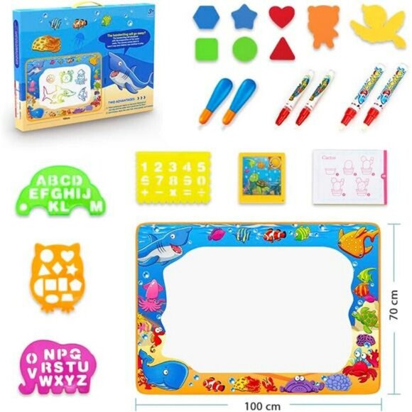 Water Doodle Mat Kids Painting Writing Color Doodle Drawing Mat Toy Magic Pens - Picture 5 of 7